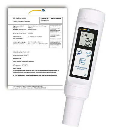 pH Metre / pH Test Cihazı PCE-PH 26F-ICA ISO Kalibrasyon Sertifikası dahil