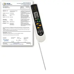 Problu Termometre PCE-IR 100-ICA ISO Kalibrasyon Sertifikası dahil
