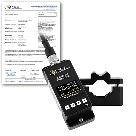 Sabit Kurulum için Ultrasonik Debimetre PCE-UFM 15-ICA ISO Kalibrasyon Sertifikası dahil