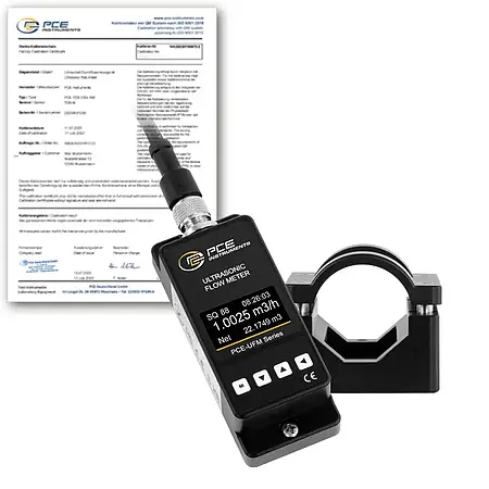 Sabit Kurulum için Ultrasonik Debimetre PCE-UFM 25-ICA ISO Kalibrasyon Sertifikası dahil