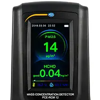 Çevresel Ölçüm Cihazı / Hava Kalitesi Monitörü PCE-RCM 12 Ekranı