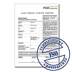 Calibration Certificate for PCE-123