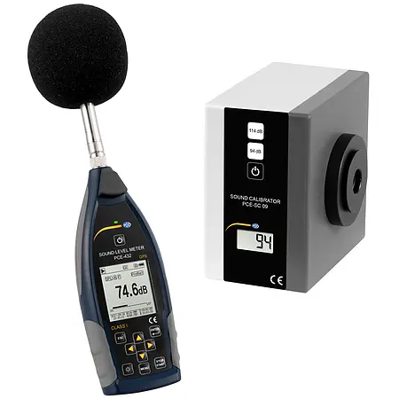 Class 1 Decibel Meter PCE-432-SC 09 with Calibrator