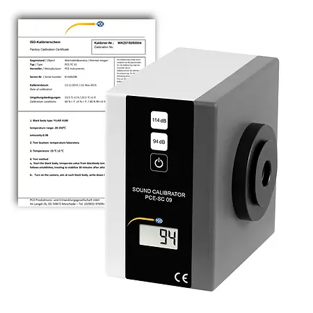 Class I Noise Meter / Sound Meter Calibrator PCE-SC 09-ICA incl. ISO Calibration Certificate