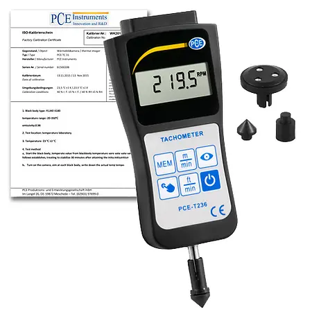 Condition Monitoring Tachometer PCE-T236-ICA Incl. ISO Calibration Certificate