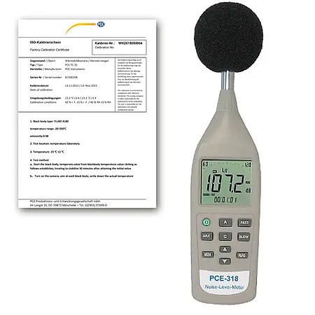 Decibel Meter PCE-318-ICA incl. ISO Calibration Certificate