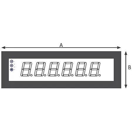 Digital Universal Indicator diagram dimensions A-B