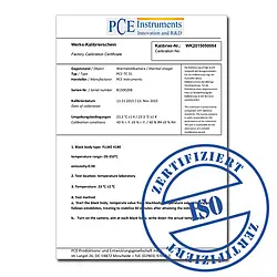 ISO calibration certificate for moisture meter