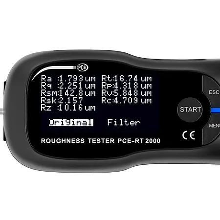 Material Surface Roughness Tester PCE-RT 2000 display