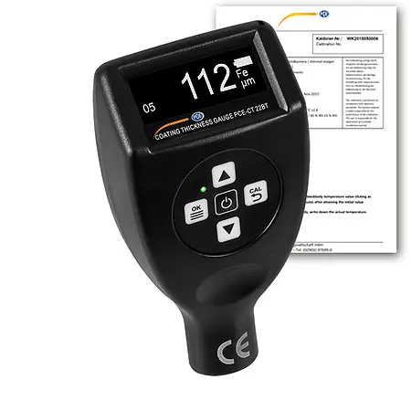 Material Thickness Meter PCE-CT 22BT-ICA incl. ISO Calibration Certificate