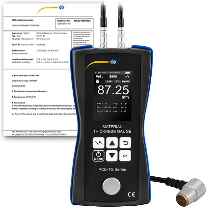 Material Thickness Meter PCE-TG 150 F2.5-ICA incl. ISO Calibration Certificate