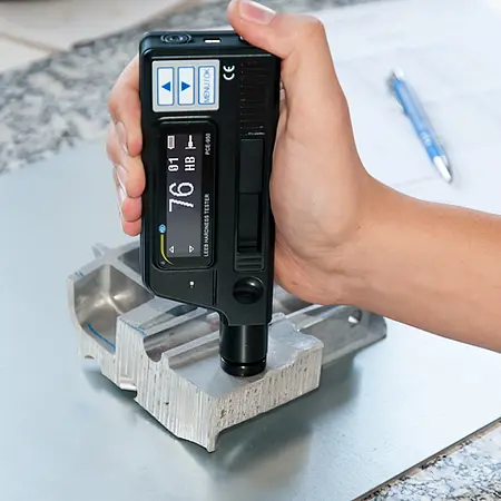 Handheld Metal Hardness Tester PCE-950 in Use