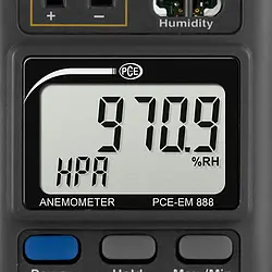 Multifunction Wind Speed Meter PCE-EM 888 display