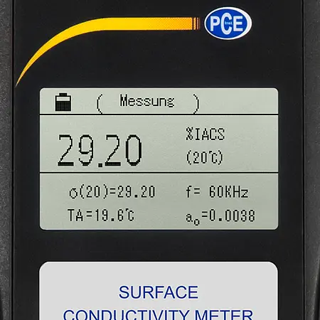 Conductivity Tester for Metals PCE-COM 20 Display