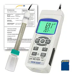 pH Meter PCE-228-ICA incl. ISO calibration certificate