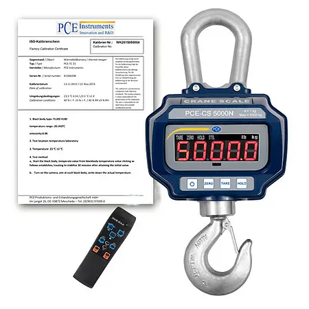 Suspended Scale PCE-CS 5000N-ICA incl. ISO Calibration Certificate