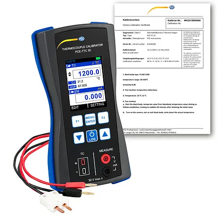 Thermocouple Calibrator PCE-TTC 30-ICA incl. ISO Calibration Certificate