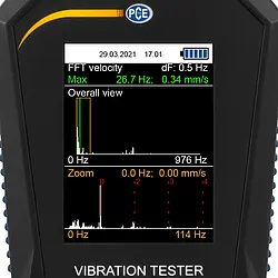 Vibration Analyzer PCE-VT 3900 display