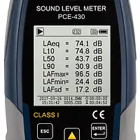 Class 1 Data-Logging Decibel Meter PCE-430 - Display