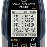 Class 1 Data Logging Sound Level Meter w/GPS PCE-432 display