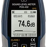 Display of Class 1 Noise Meter PCE-432-SC 09-ICA with Calibrator incl. ISO Certificate