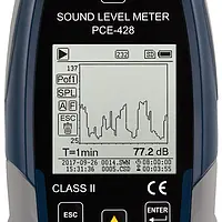 Class 2 Data Logging Decibel Meter PCE-428 screen