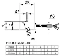 Force Gauge PCE-C-R12LFC-H4 series 5-50 kg - diagram