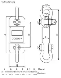 Technical Drawing Suspended Scale